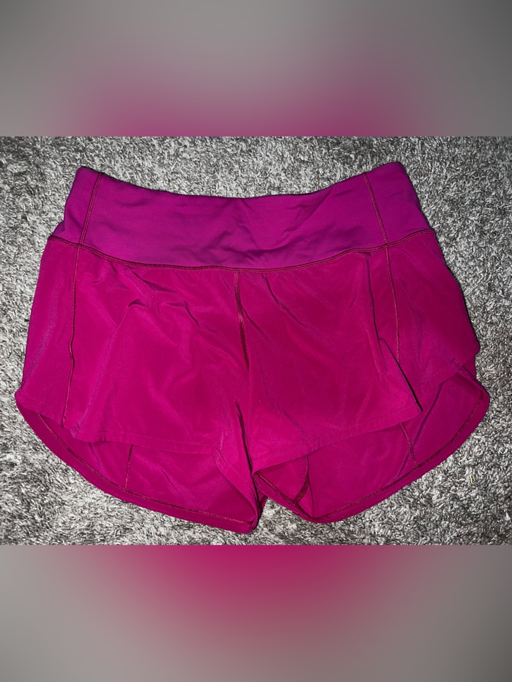 lululemon athletica Bright Fuschia Pink Speed Up MR long 4” Shorts